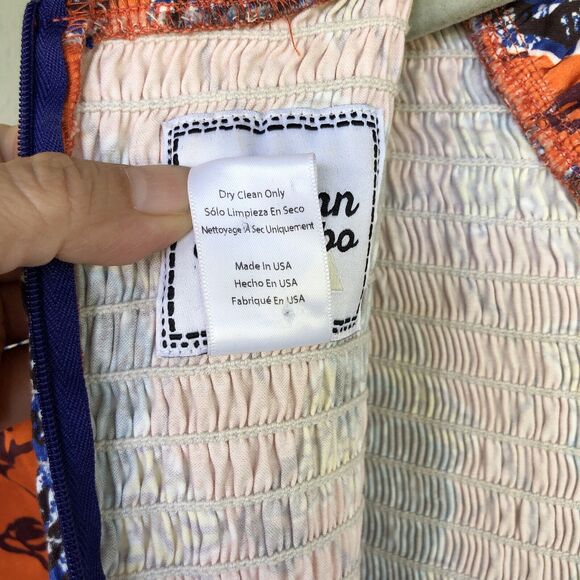 Autumn Adeigbo Dress Women 4 Smocked Floral Puff Sleeve Ruffle Boho Cottage Core - Picture 14 of 16